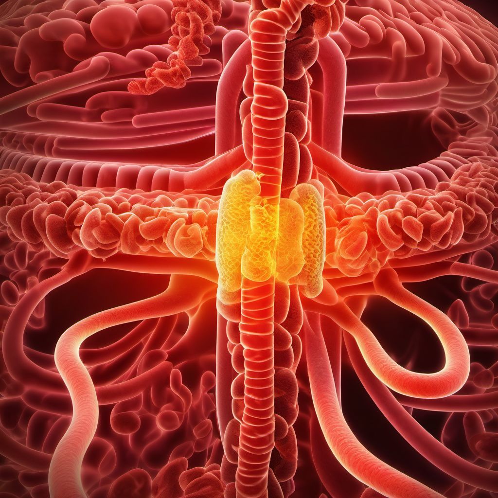 Tuberculosis of intestines, peritoneum and mesenteric glands digital illustration
