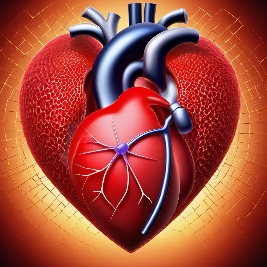 Meningococcal heart disease digital illustration