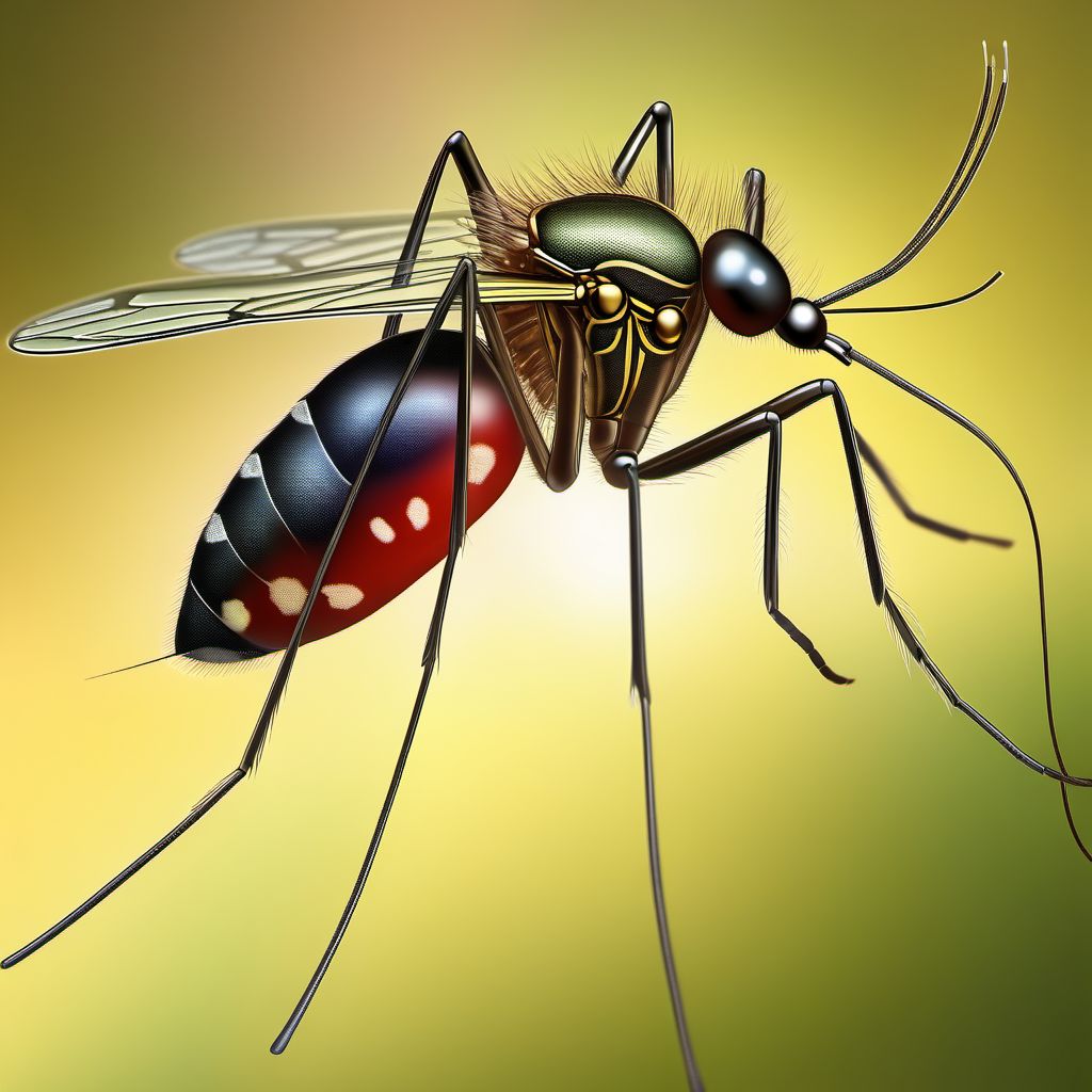 Mosquito-borne viral encephalitis digital illustration