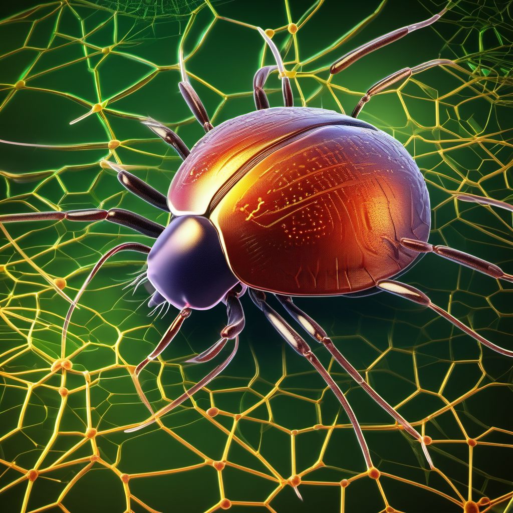 Tick-borne viral encephalitis digital illustration