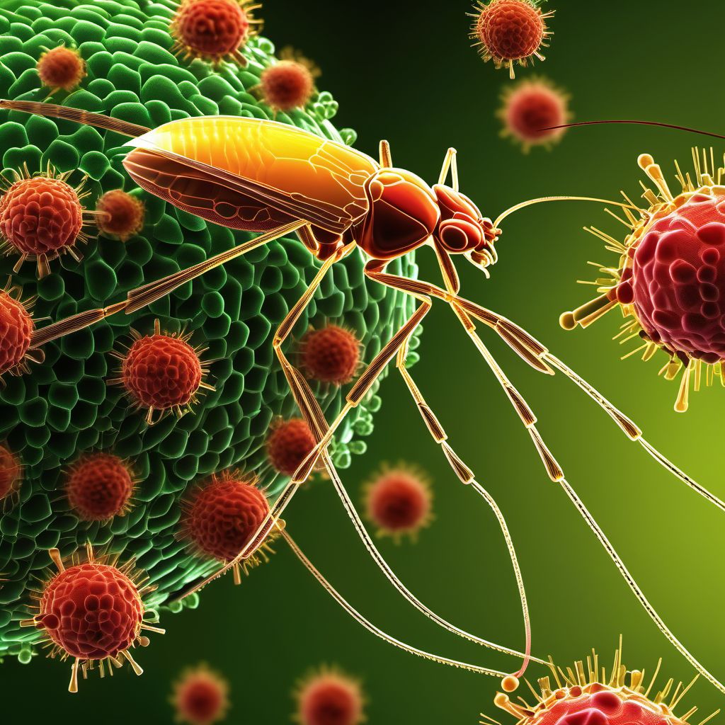 West Nile virus infection digital illustration