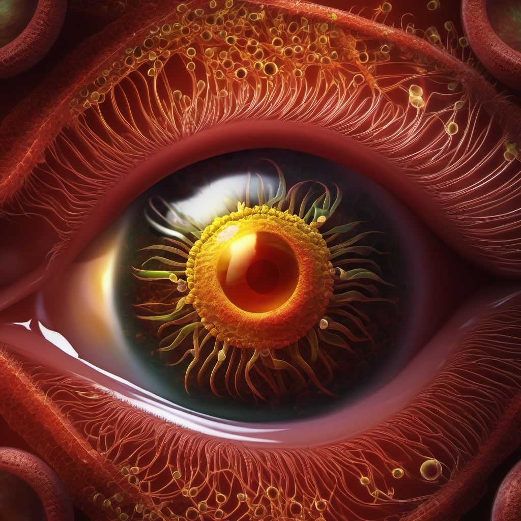 Zoster ocular disease digital illustration