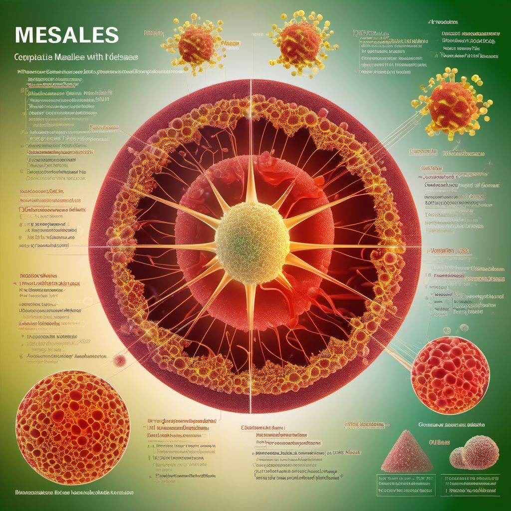 Measles with other complications digital illustration