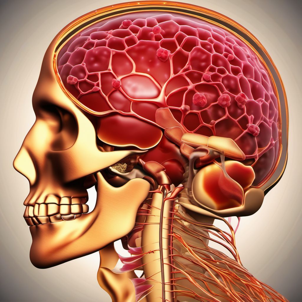 Rubella with neurological complications digital illustration