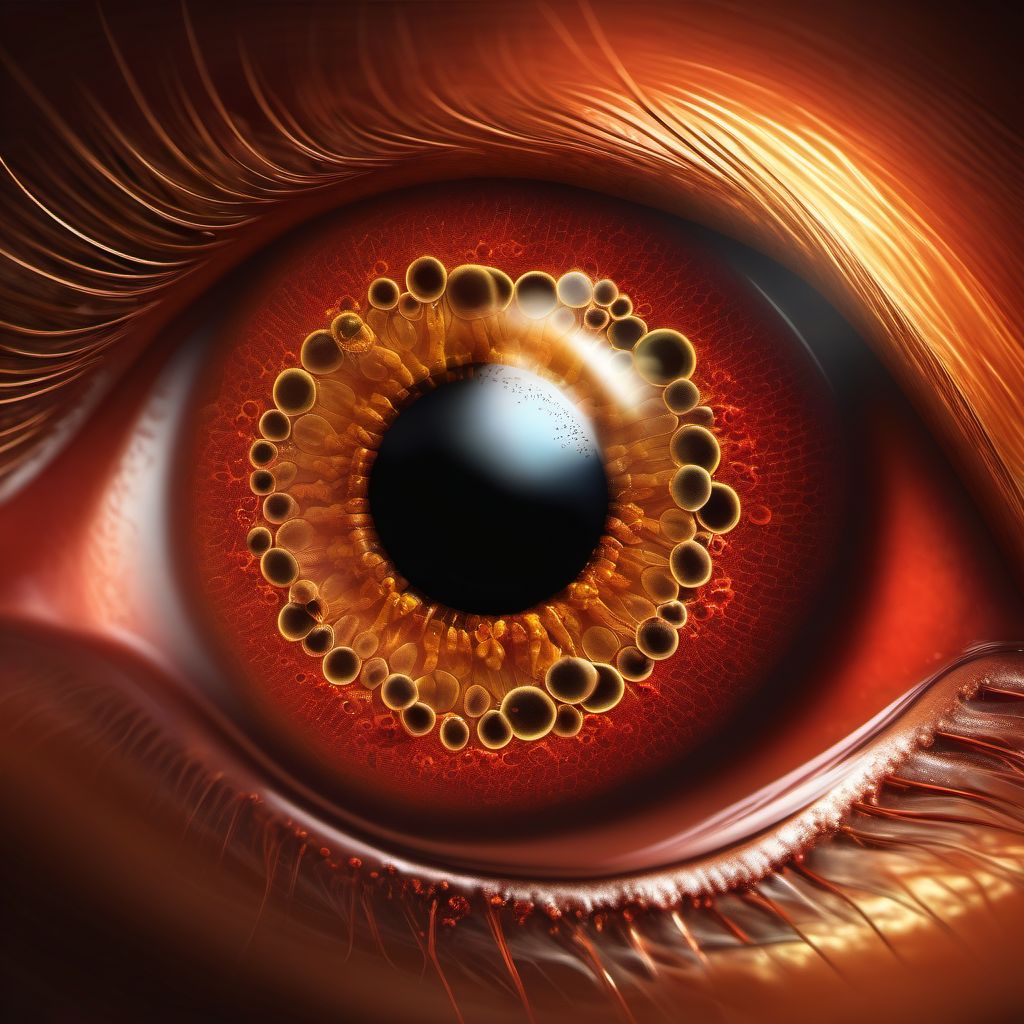 Onchocerciasis with eye disease digital illustration