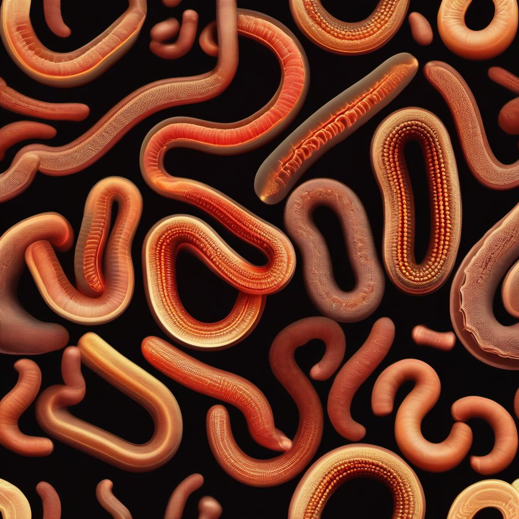 Hookworm diseases digital illustration