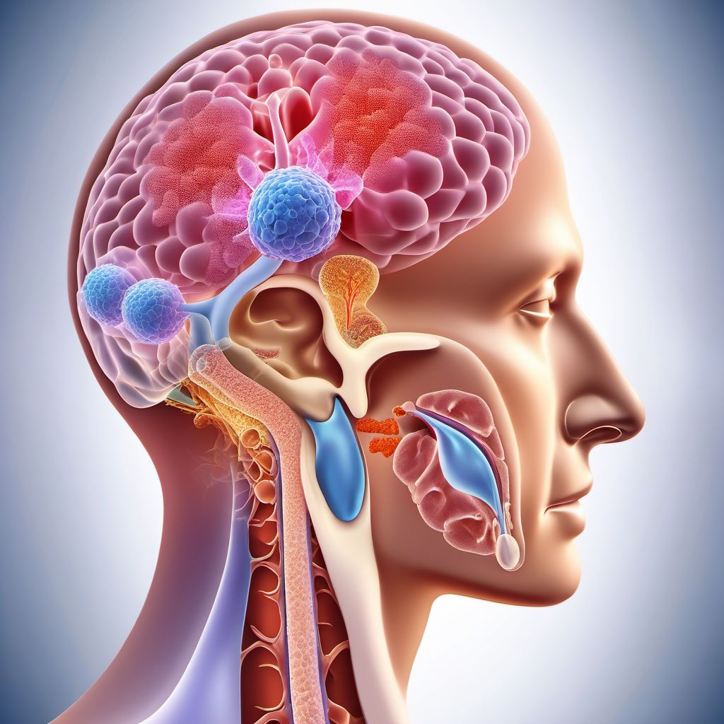 Malignant neoplasm of nasal cavity and middle ear digital illustration