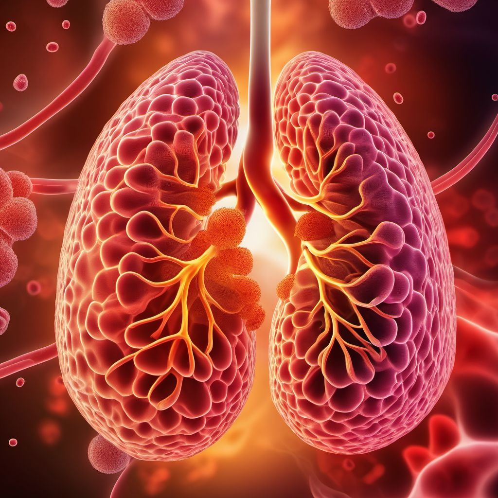 Malignant neoplasm of bronchus and lung digital illustration