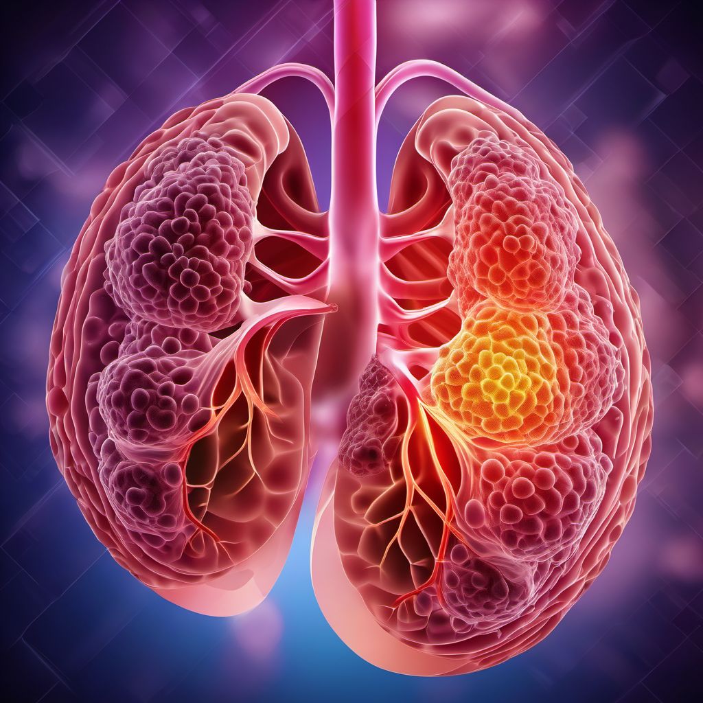 Malignant neoplasm of upper lobe, bronchus or lung digital illustration