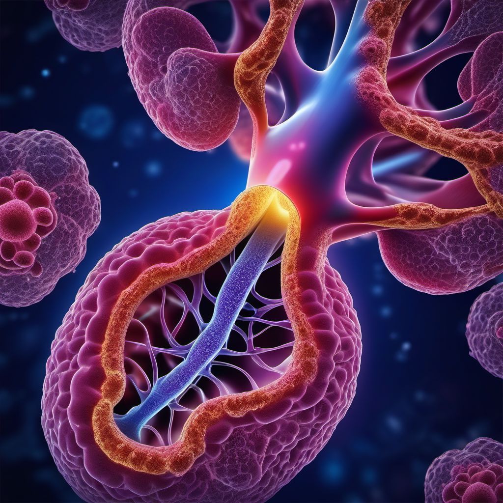 Malignant neoplasm of middle lobe, bronchus or lung digital illustration