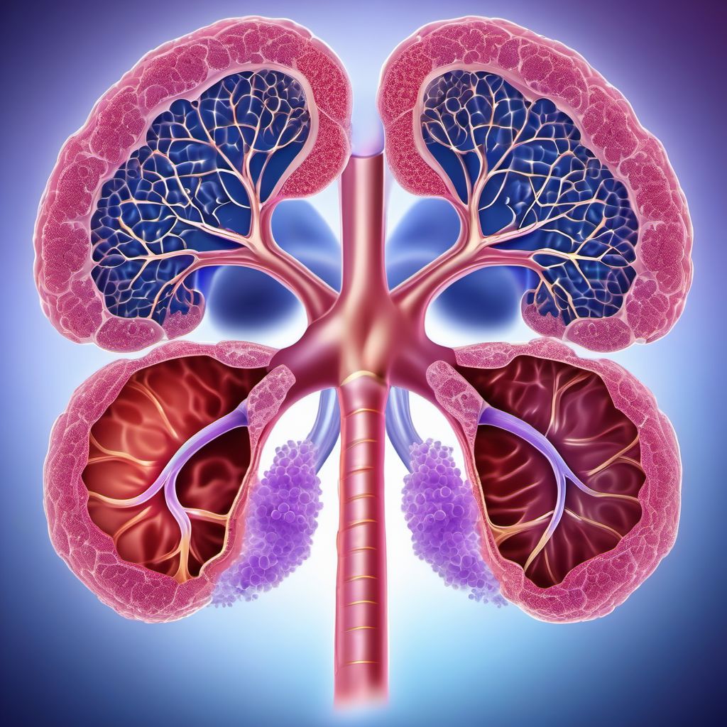 Malignant neoplasm of lower lobe, bronchus or lung digital illustration