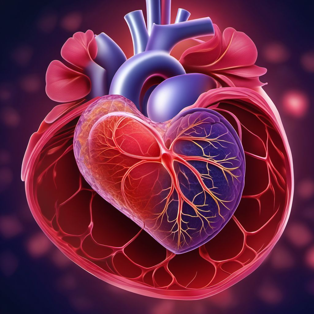 Malignant neoplasm of heart, mediastinum and pleura digital illustration