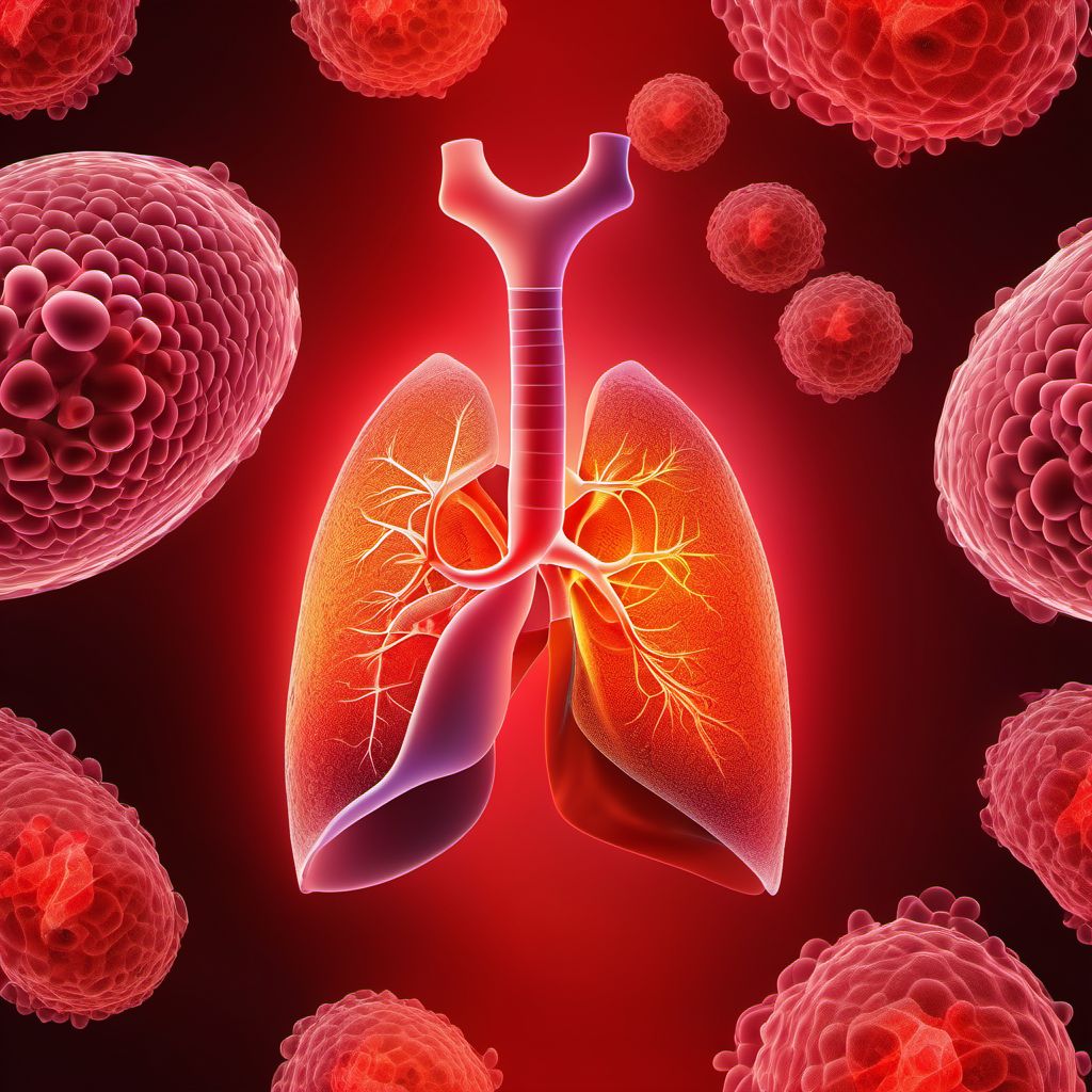 Malignant neoplasm of other and ill-defined sites in the respiratory system and intrathoracic organs digital illustration