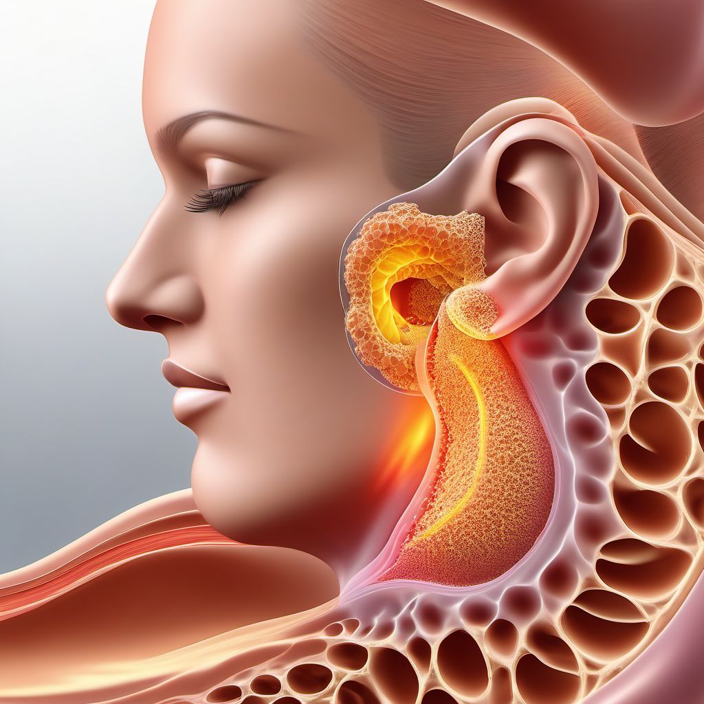 Malignant melanoma of ear and external auricular canal digital illustration