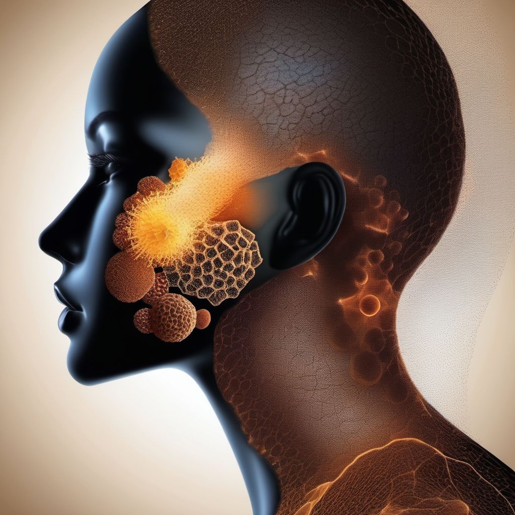 Malignant melanoma of other and unspecified parts of face digital illustration
