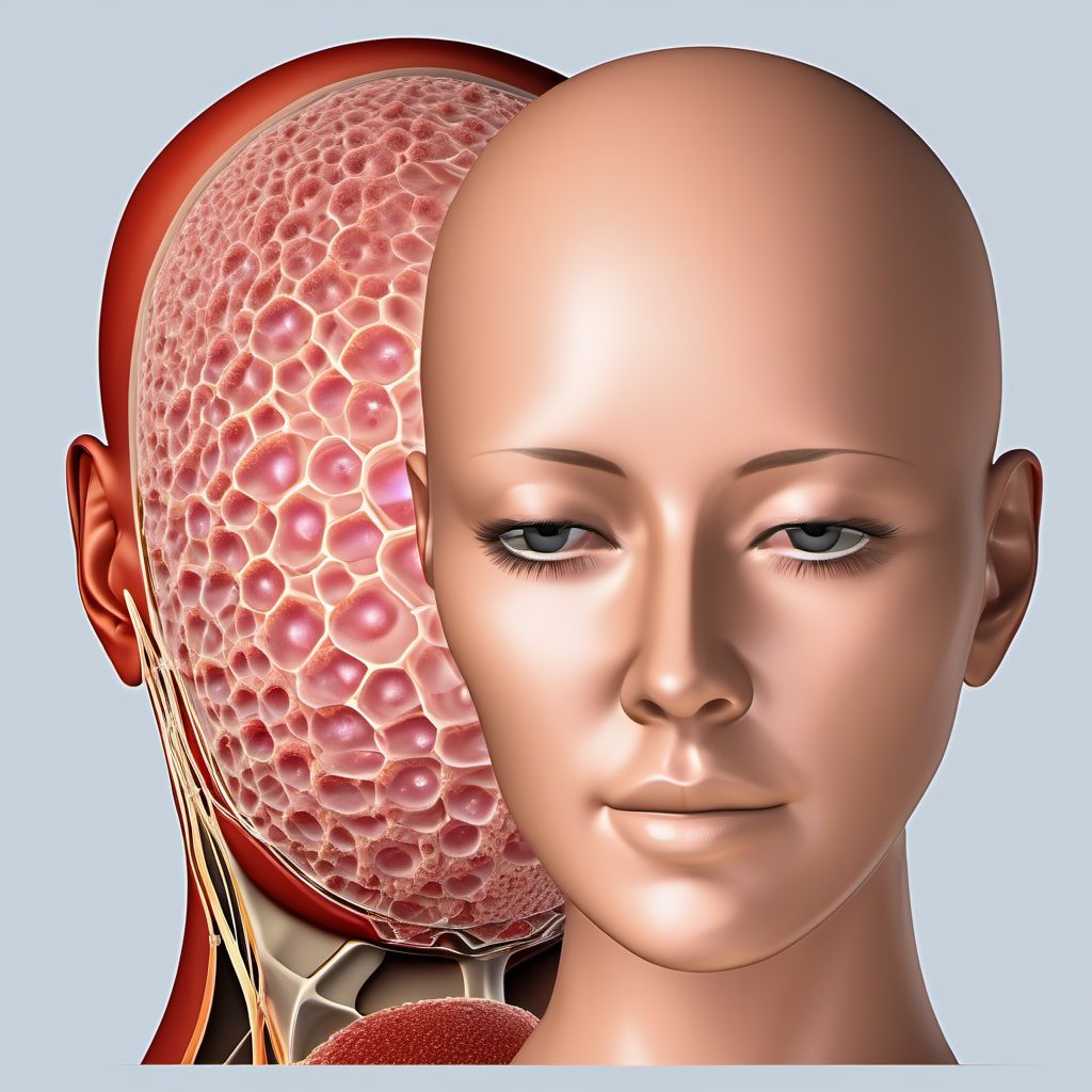 Merkel cell carcinoma of scalp and neck digital illustration