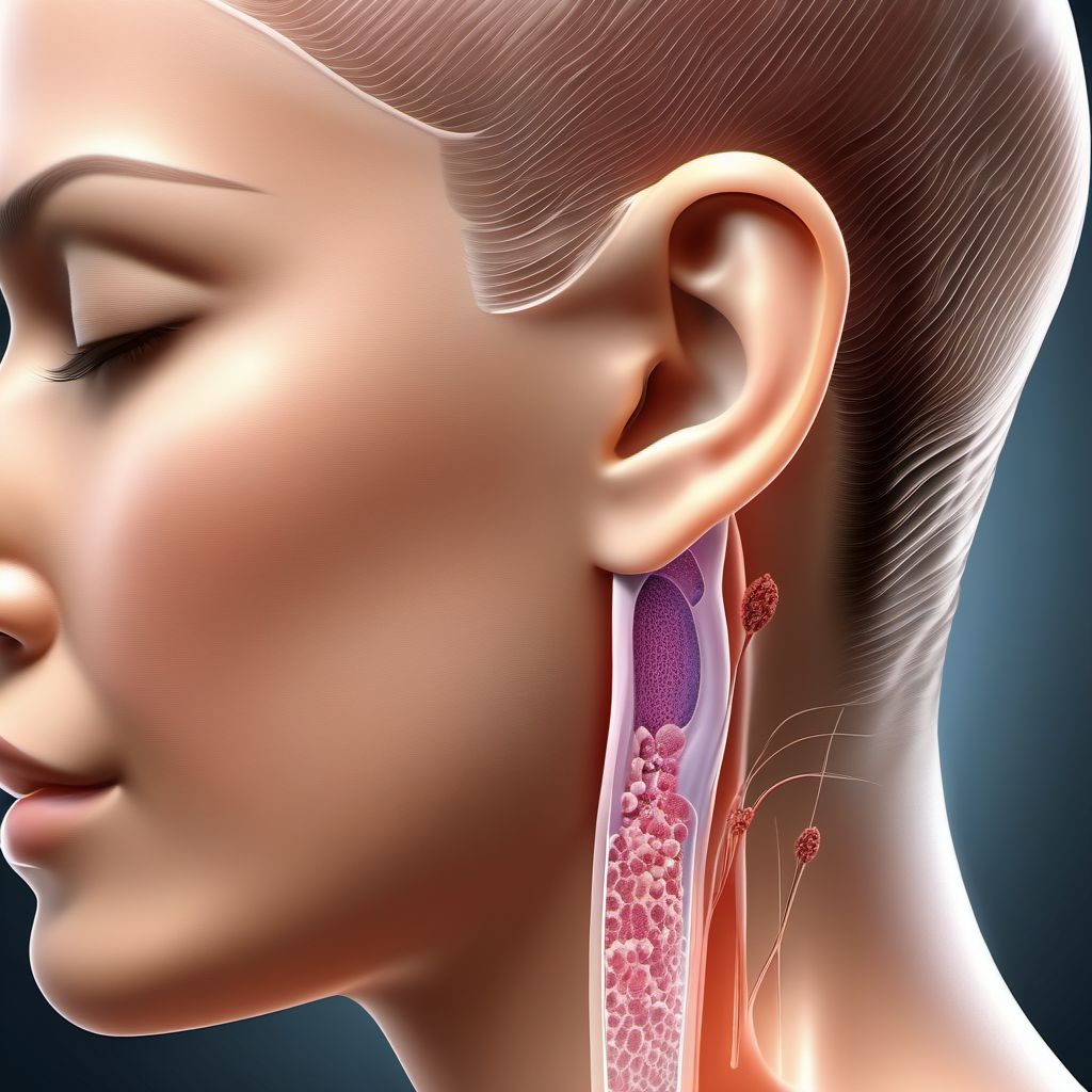 Unspecified malignant neoplasm of skin of ear and external auricular canal digital illustration