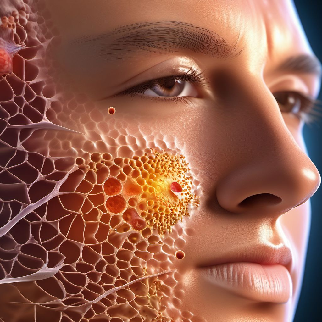 Basal cell carcinoma of skin of other and unspecified parts of face digital illustration