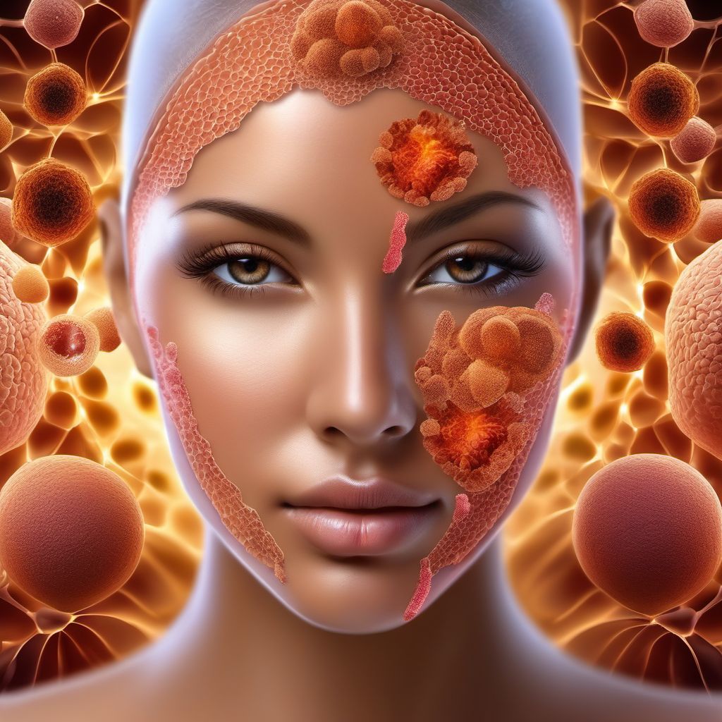 Other specified malignant neoplasm of skin of other and unspecified parts of face digital illustration