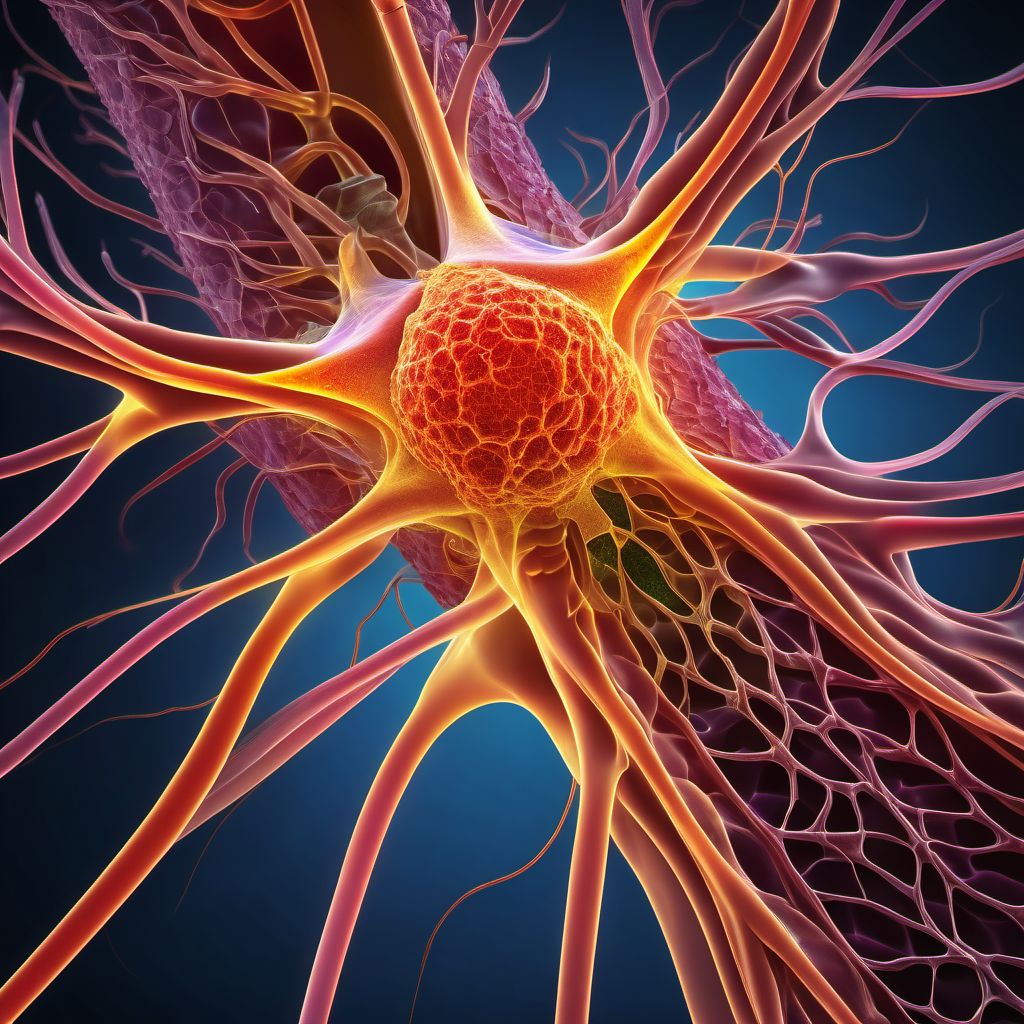 Malignant neoplasm of peripheral nerves of thorax digital illustration