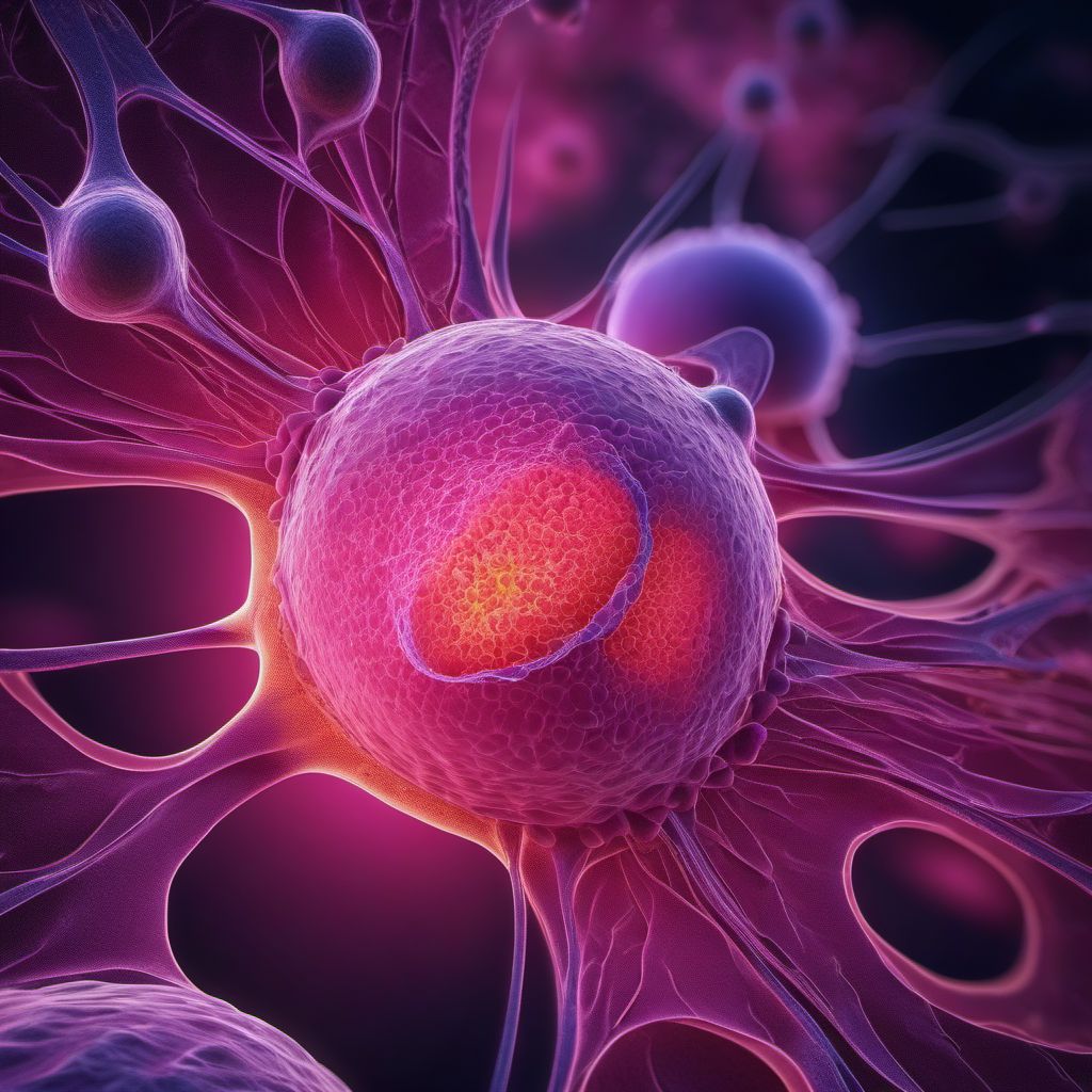 Malignant neoplasm of central portion of breast, female digital illustration