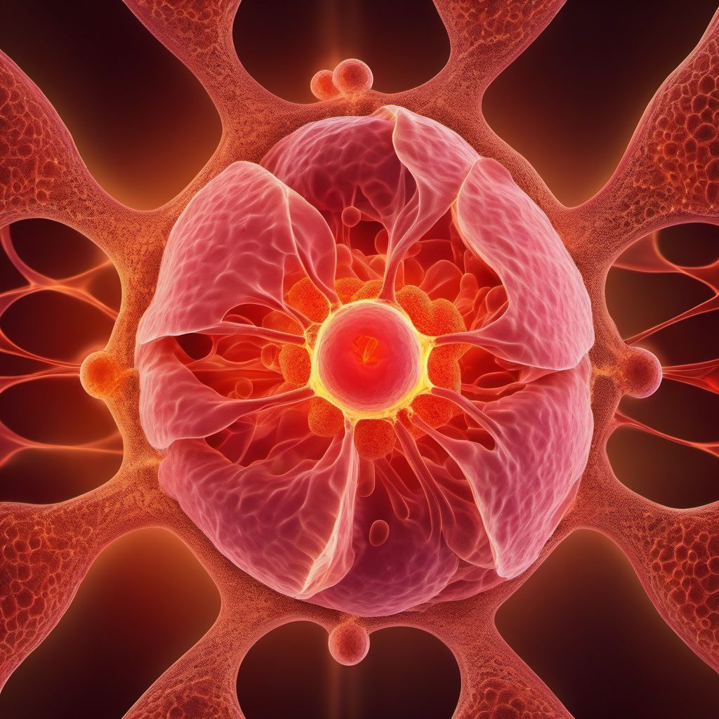 Malignant neoplasm of upper-inner quadrant of breast, male digital illustration