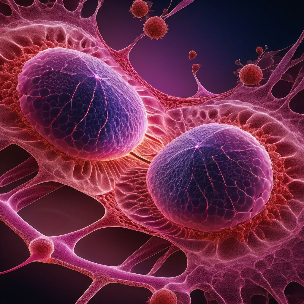 Malignant neoplasm of lower-inner quadrant of breast, female digital illustration