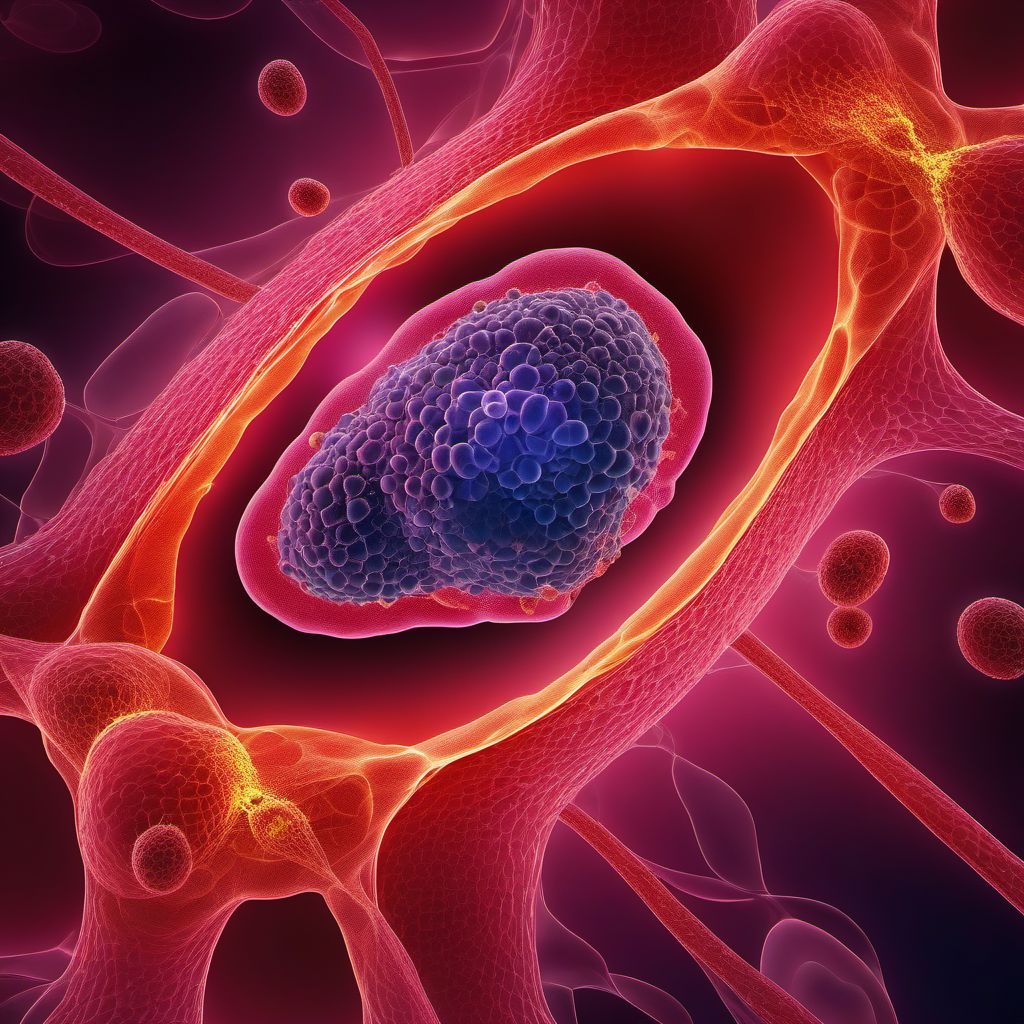 Malignant neoplasm of upper-outer quadrant of breast, male digital illustration