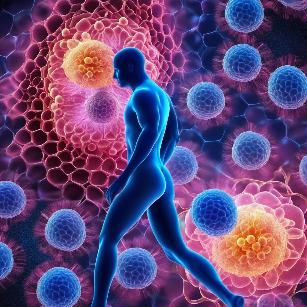 Malignant neoplasm of overlapping sites of breast, male digital illustration