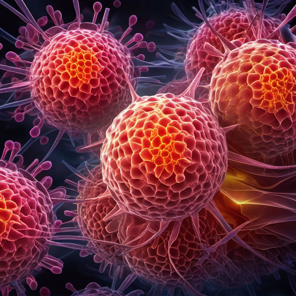 Malignant neoplasm of overlapping sites of male genital organs digital illustration