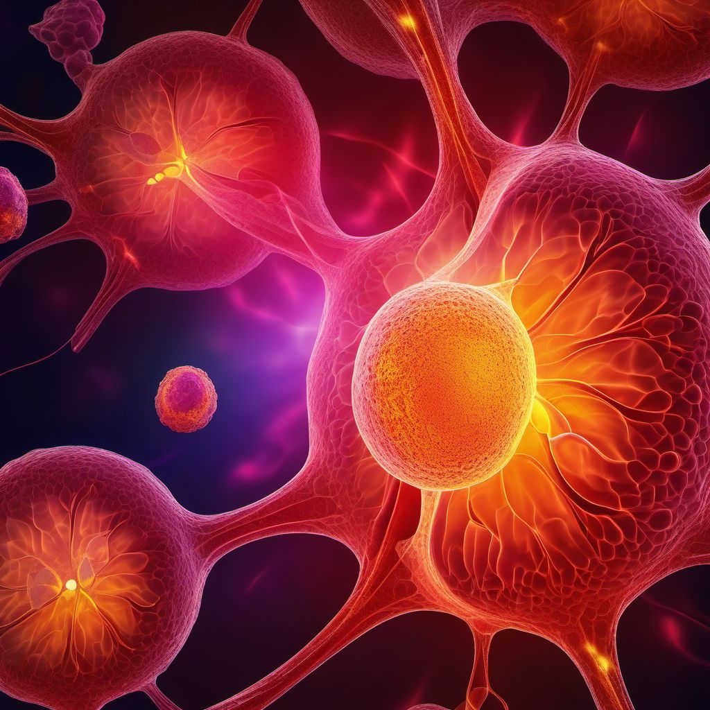 Malignant neoplasm of adrenal gland digital illustration