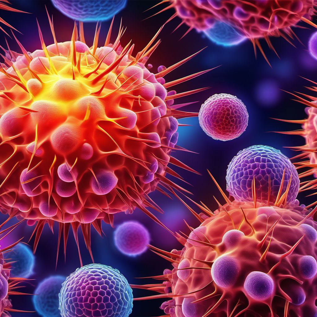 Malignant neuroendocrine tumors digital illustration
