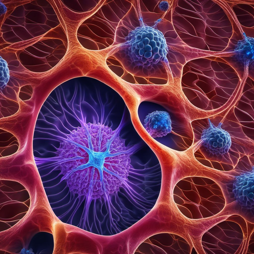 Secondary malignant neoplasm of mediastinum digital illustration