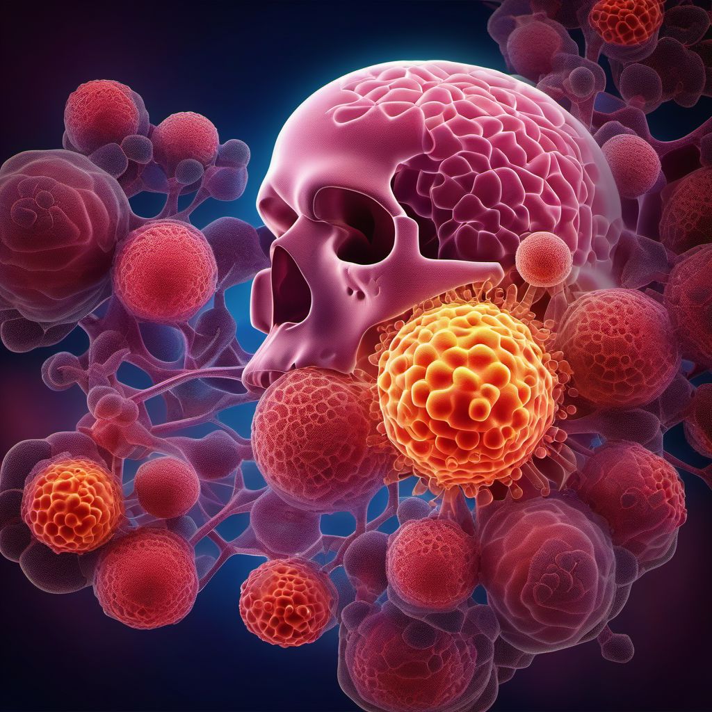 Secondary malignant neoplasm of other and unspecified respiratory organs digital illustration