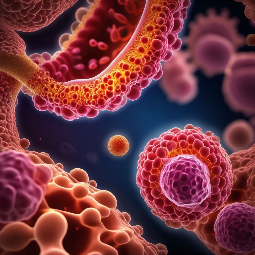 Secondary malignant neoplasm of small intestine digital illustration