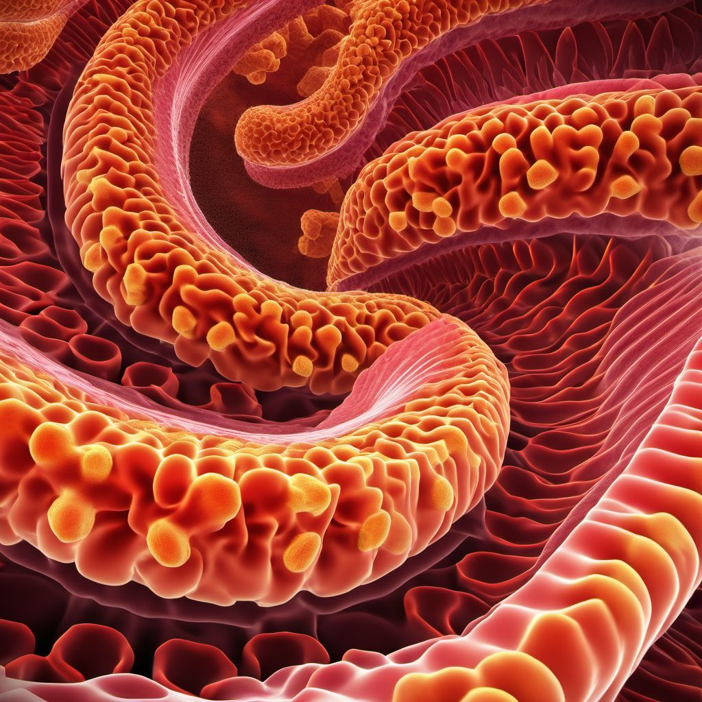 Secondary malignant neoplasm of large intestine and rectum digital illustration
