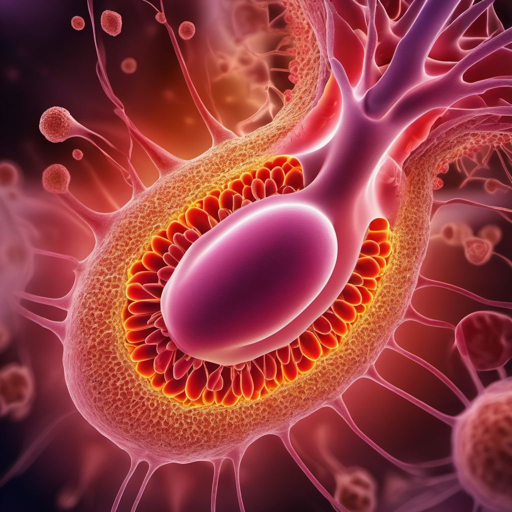 Secondary malignant neoplasm of retroperitoneum and peritoneum digital illustration