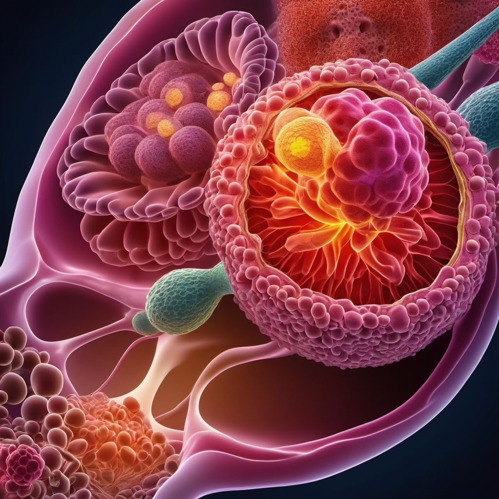 Secondary malignant neoplasm of other and unspecified digestive organs digital illustration