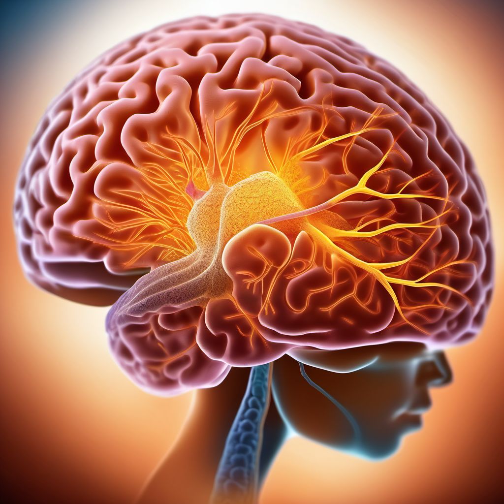 Secondary malignant neoplasm of brain and cerebral meninges digital illustration