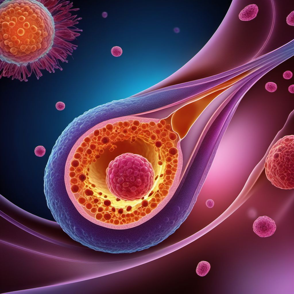 Secondary malignant neoplasm of ovary digital illustration