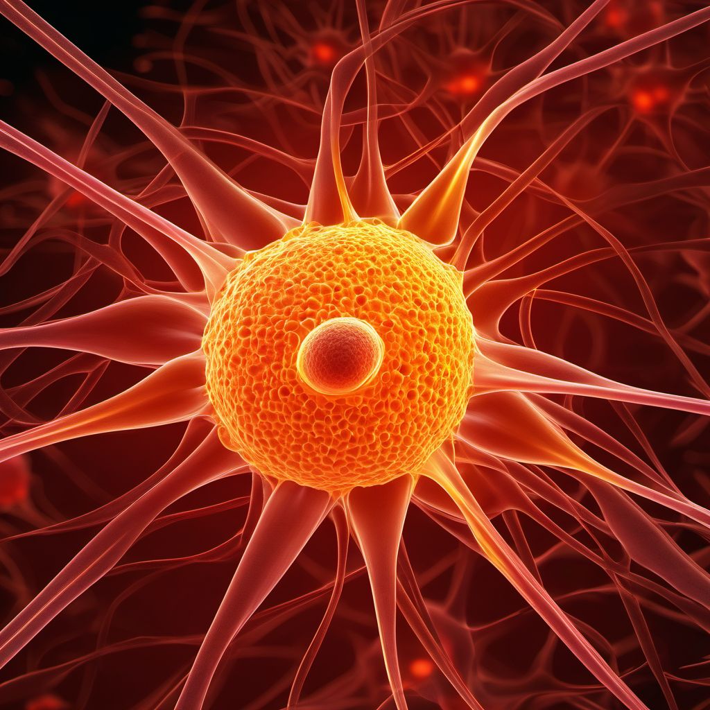 Nodular sclerosis Hodgkin lymphoma digital illustration