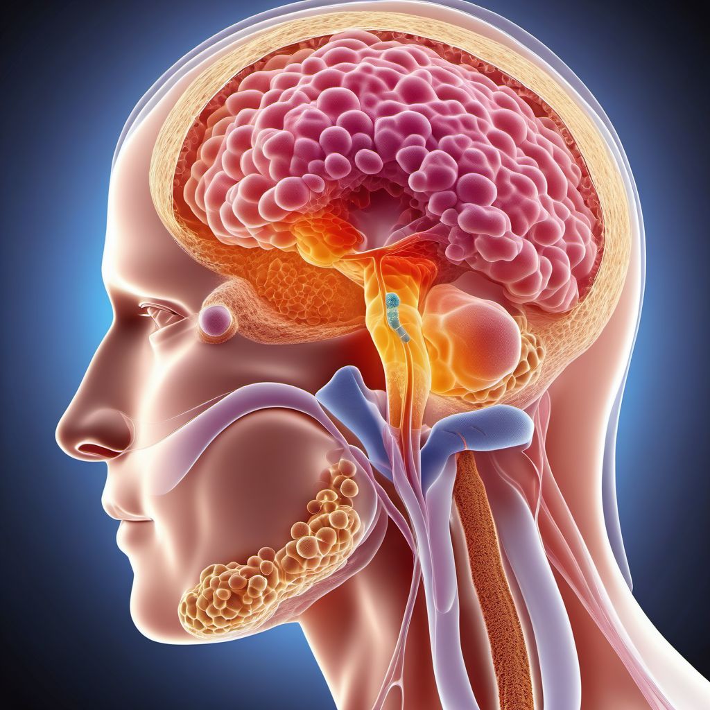 Carcinoma in situ of middle ear and respiratory system digital illustration