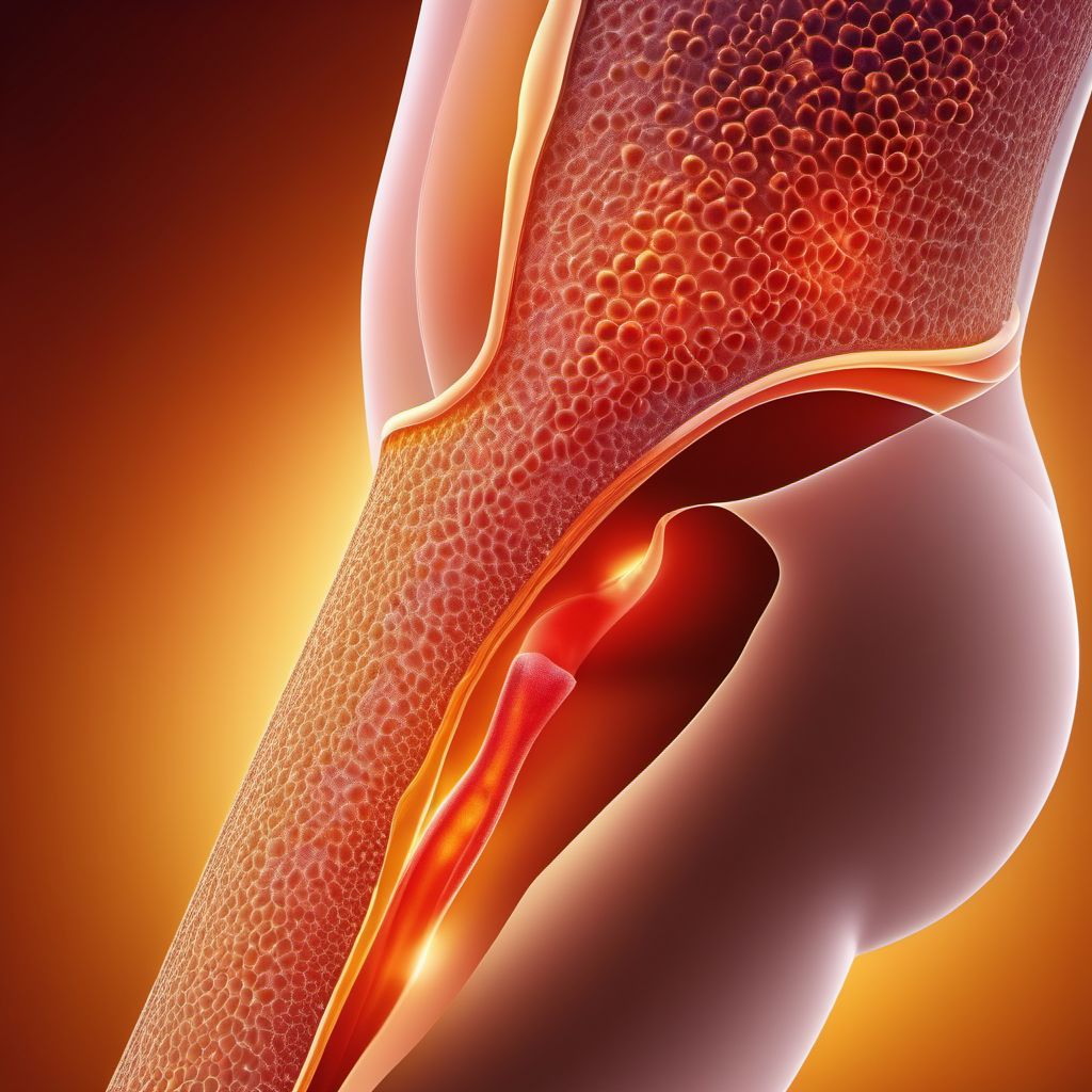 Melanoma in situ of lower limb, including hip digital illustration