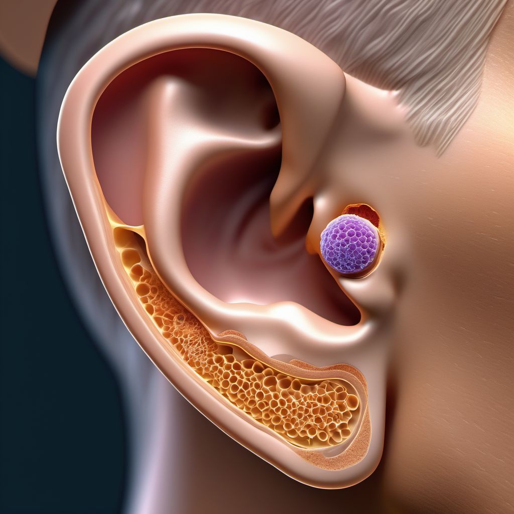 Carcinoma in situ of skin of ear and external auricular canal digital illustration