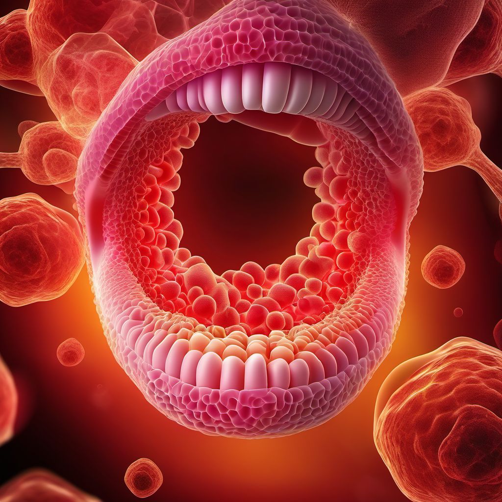 Benign neoplasm of mouth and pharynx digital illustration