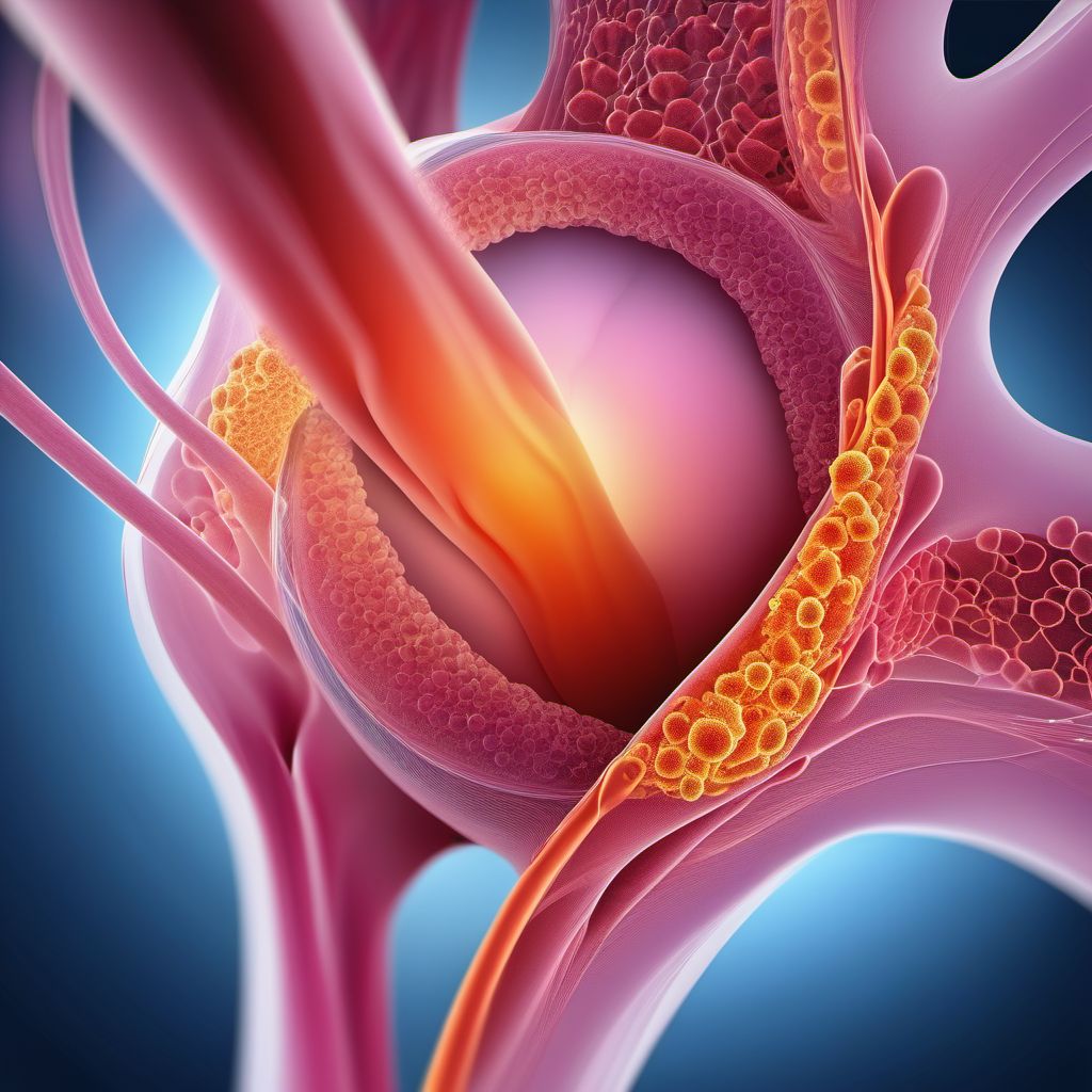 Benign neoplasm of connective and other soft tissue of lower limb, including hip digital illustration