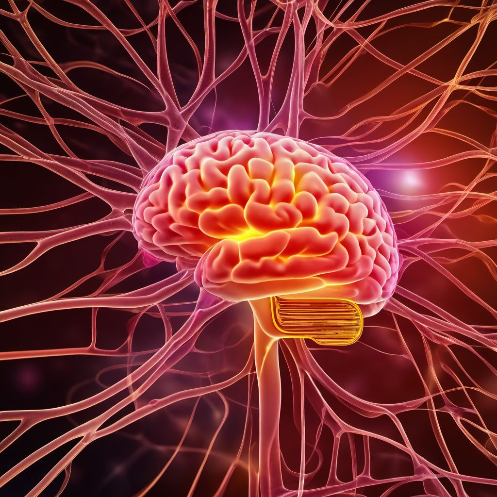 Benign neoplasm of brain and other parts of central nervous system digital illustration