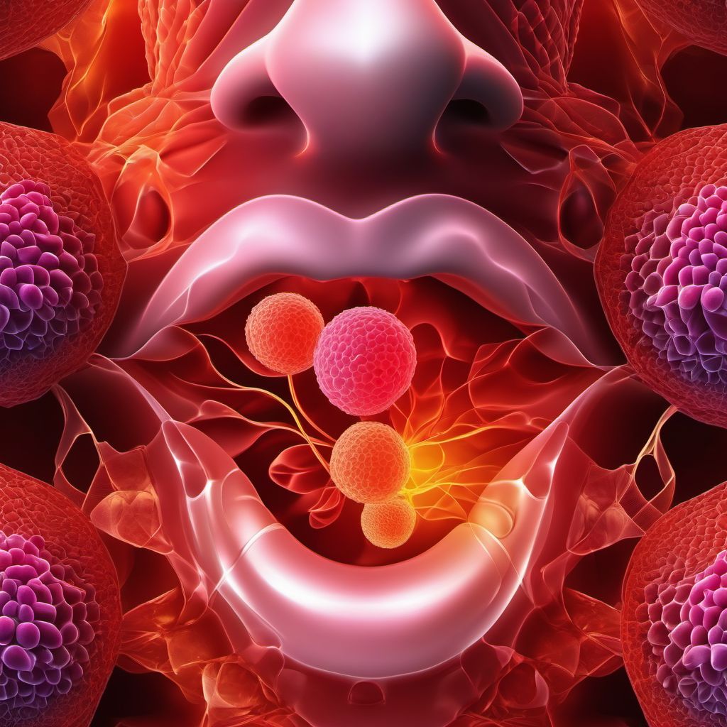 Neoplasm of uncertain behavior of lip, oral cavity and pharynx digital illustration