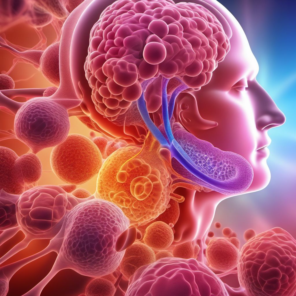 Neoplasm of uncertain behavior of middle ear and respiratory and intrathoracic organs digital illustration