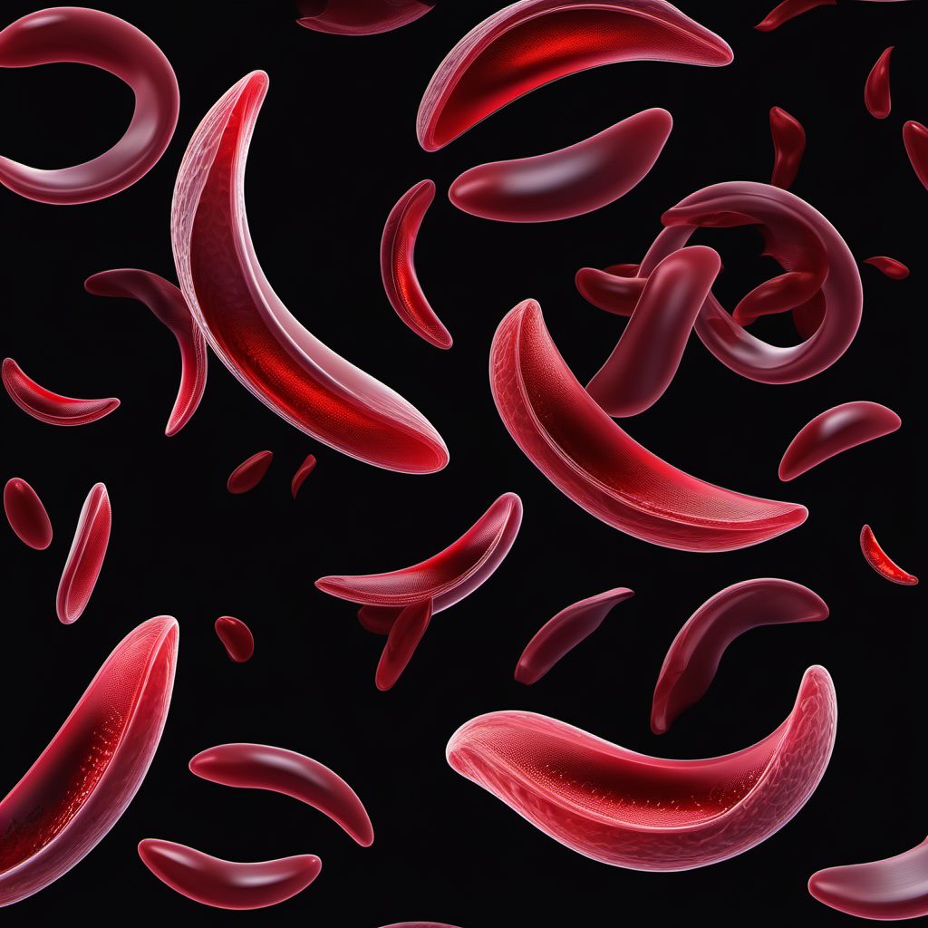 Sickle-cell/Hb-C disease with crisis digital illustration